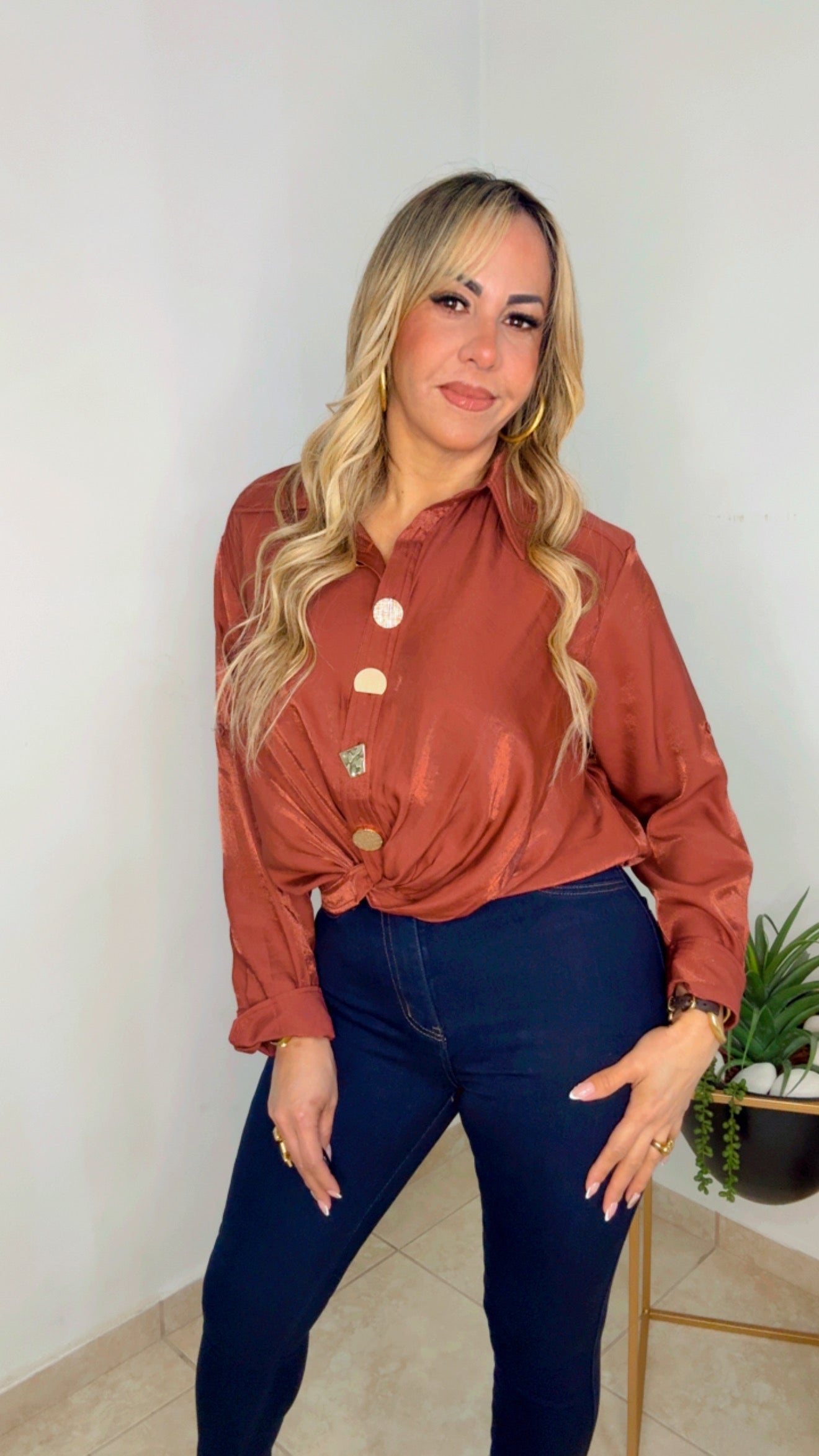 Rust Elegant Blouse