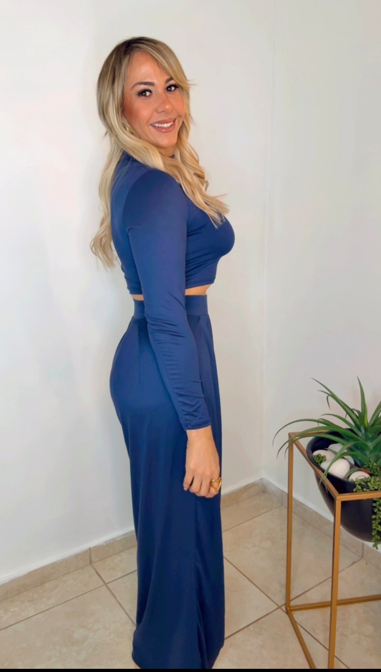 Navy Relaxing Palazzo Set