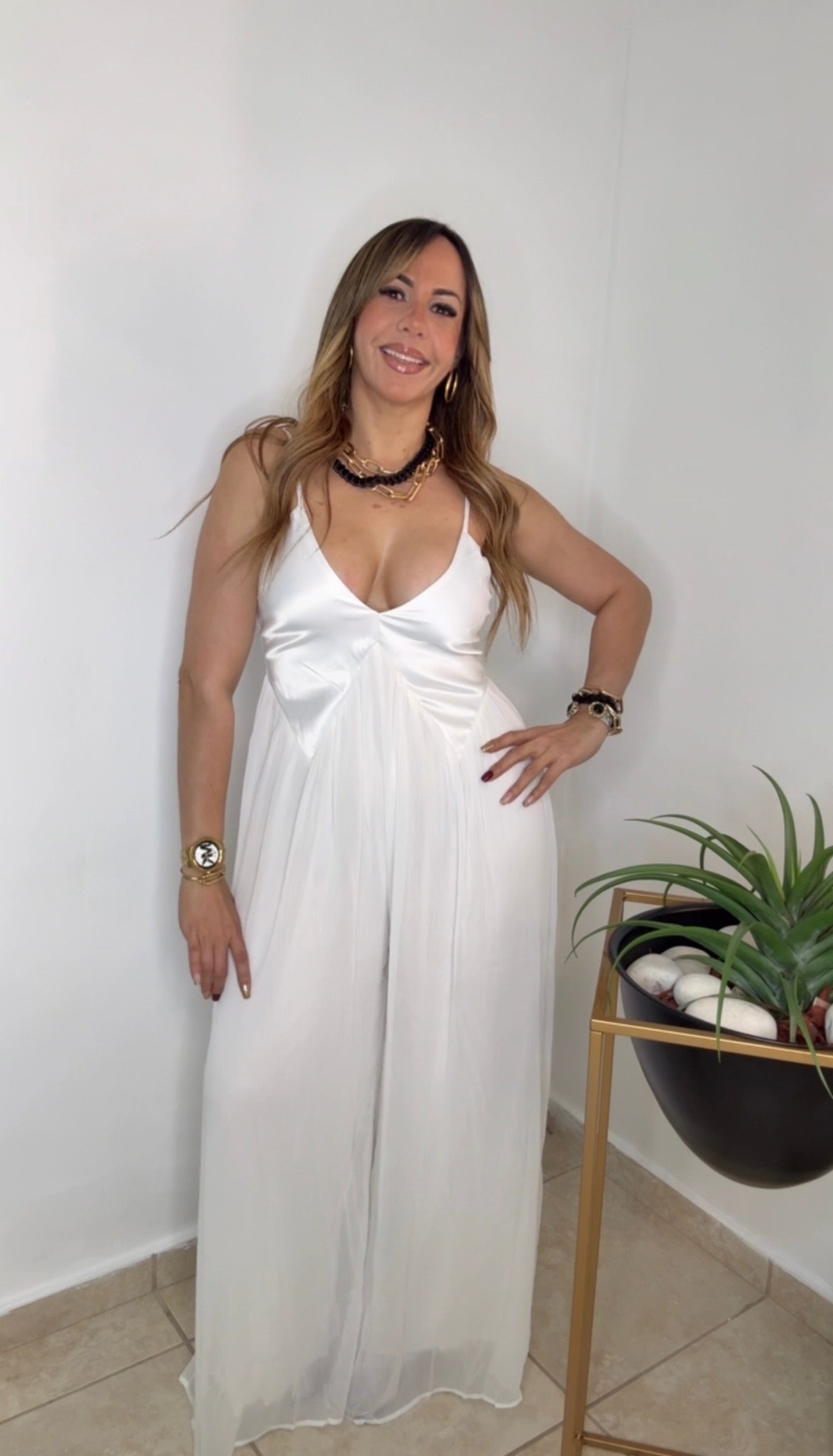 White Classic Jumpsuit