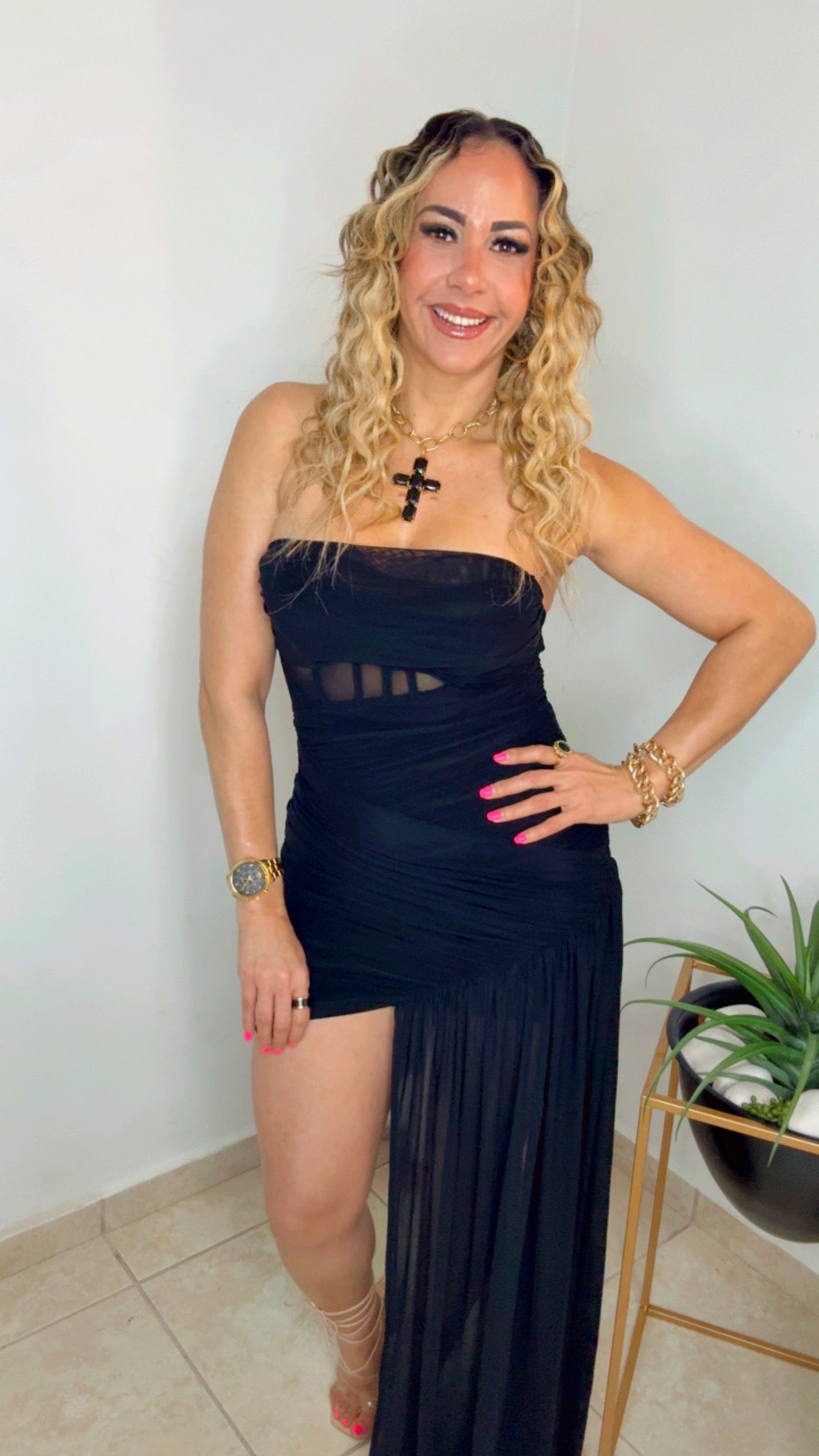 Black Asymmetric Dress