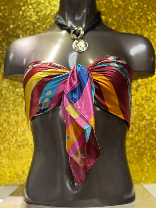 Pañuelo En Satin Multi Burgundy