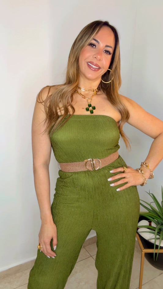 Olive Tube Jumpsuit