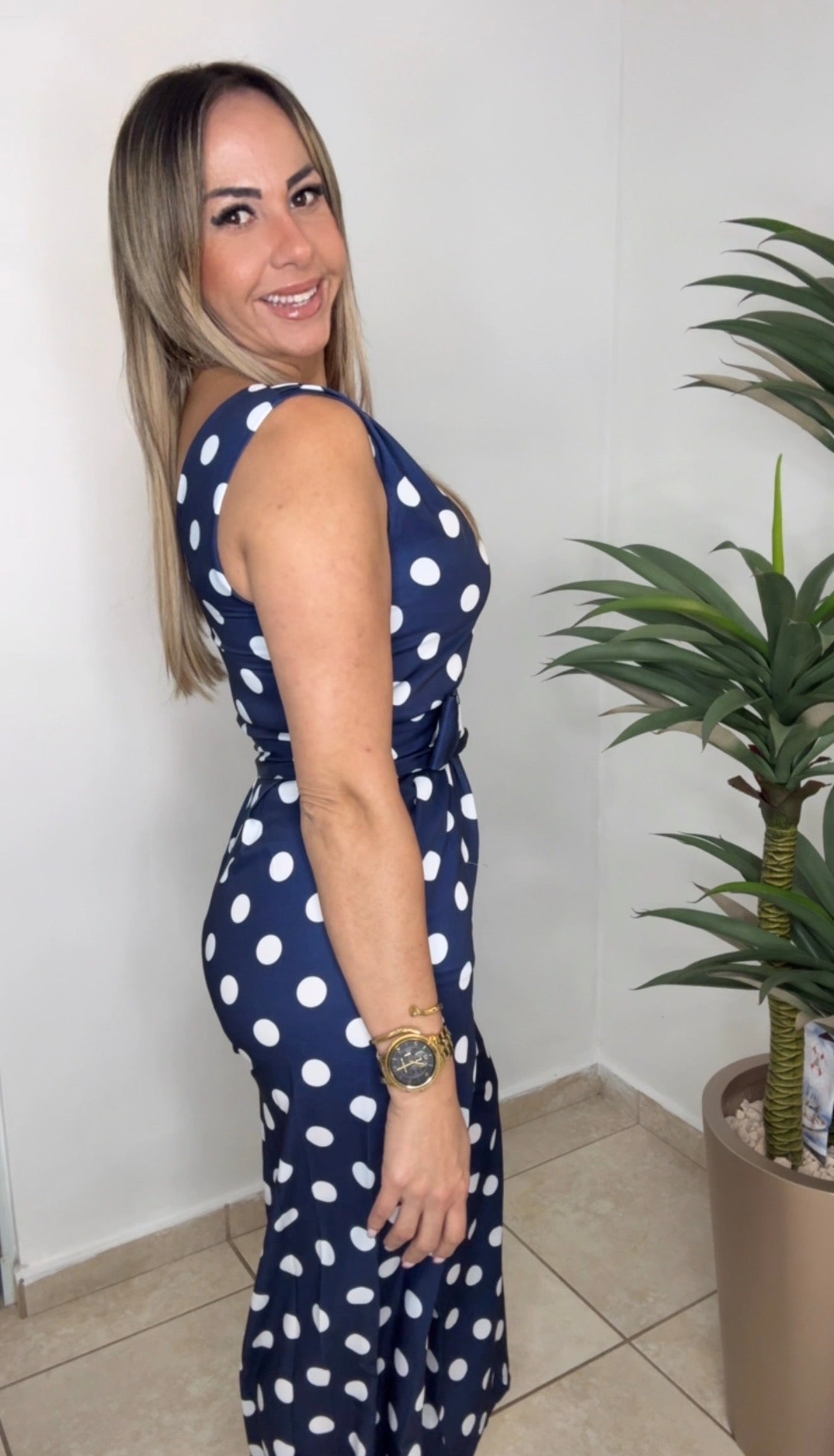 Navy Polka Dots Jumpsuit (VENTA FINAL)