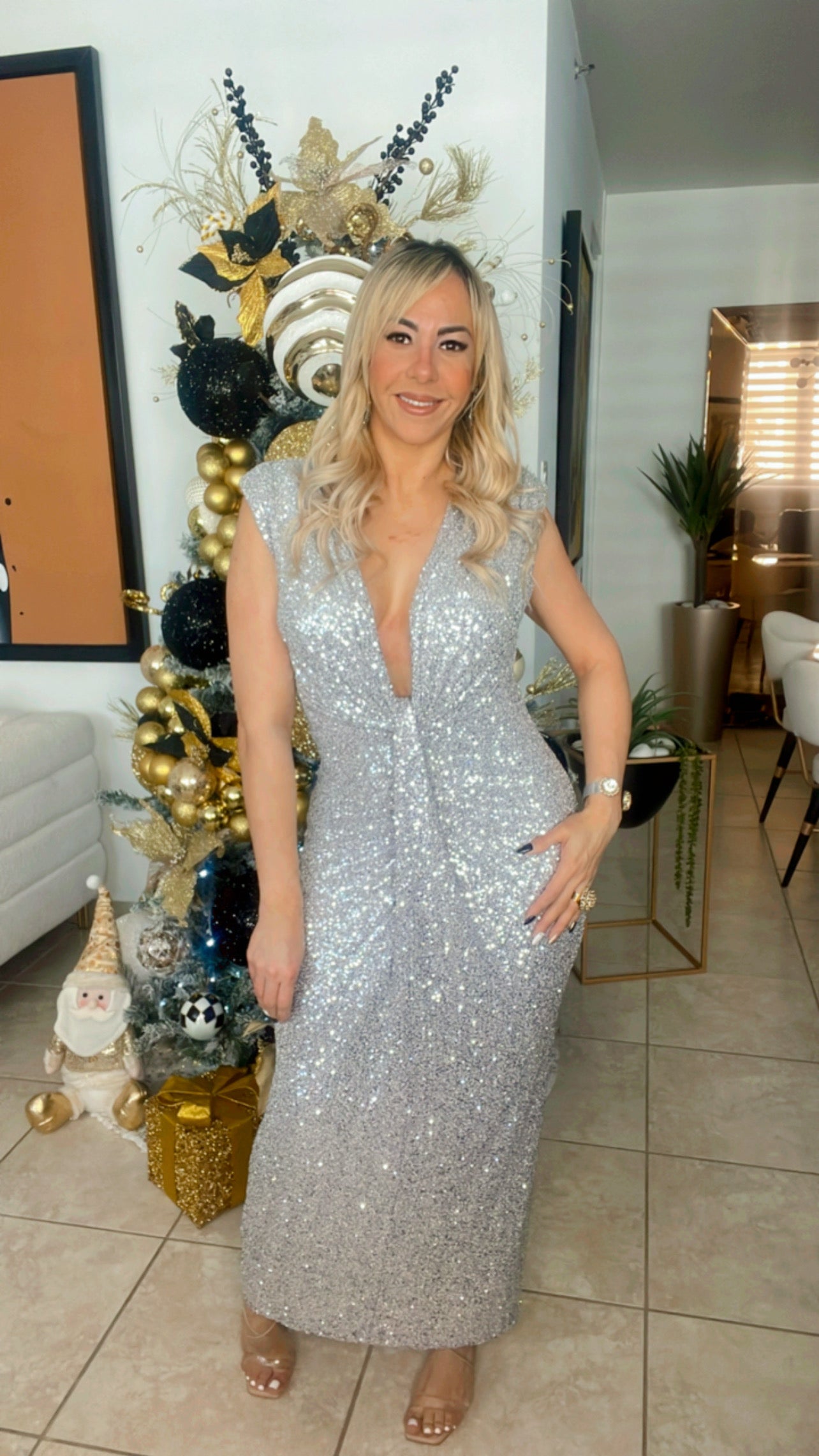 Silver Glam Dress Night