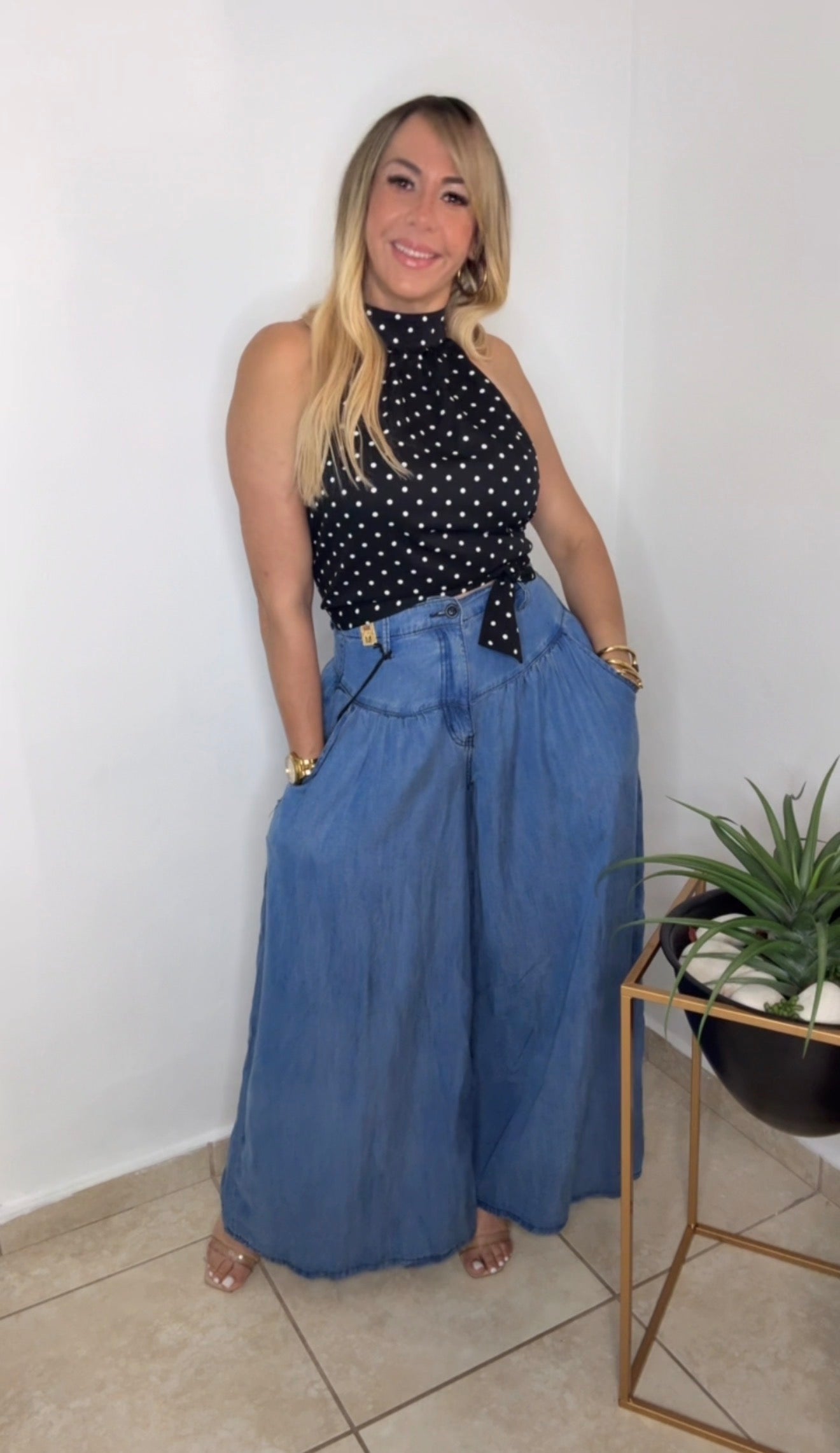 Polkadots Halter Crop