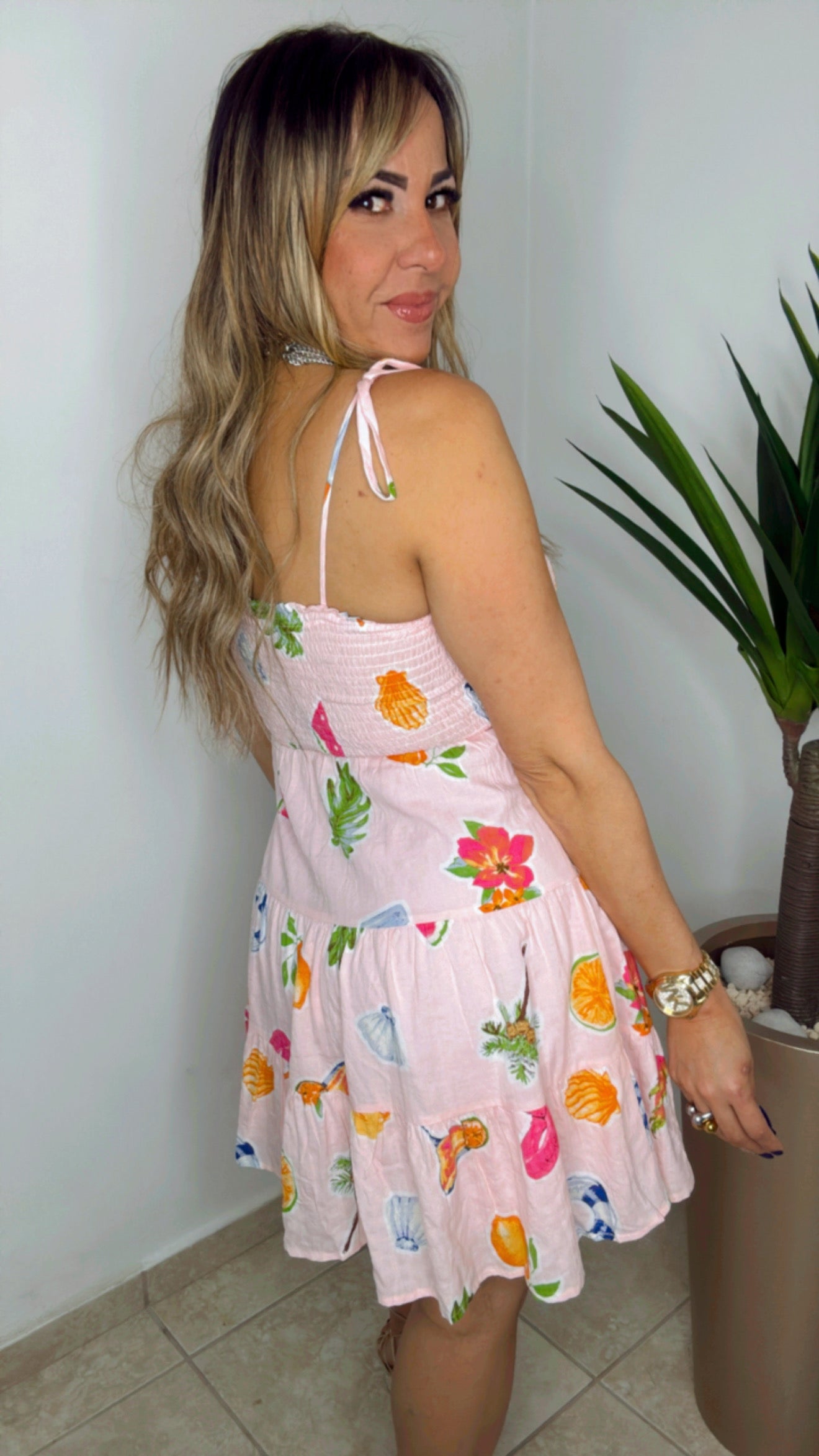Baby Pink Fruit Dress