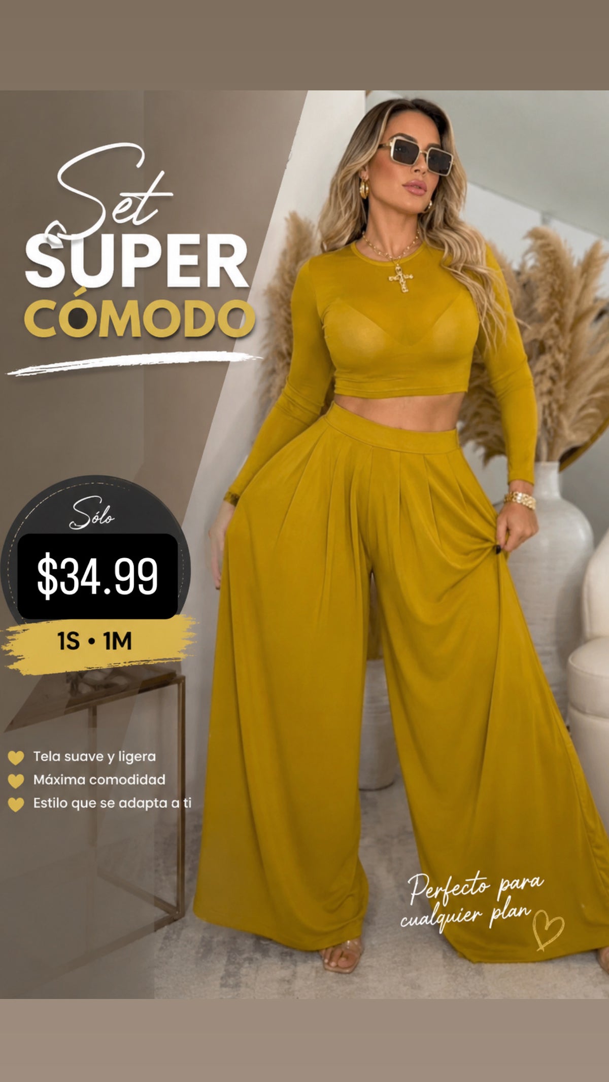 Mustard  Relaxed Fit Set (VENTA FINAL)
