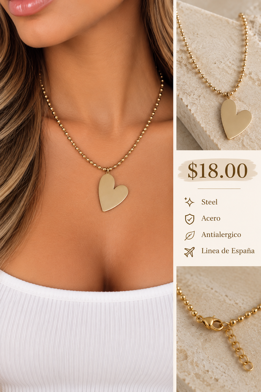 Cadena Militar Charm Corazon