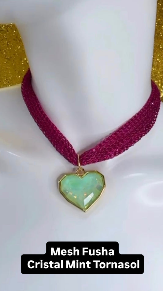 Collar Mesh Fusha Cristal Mint Tornasol