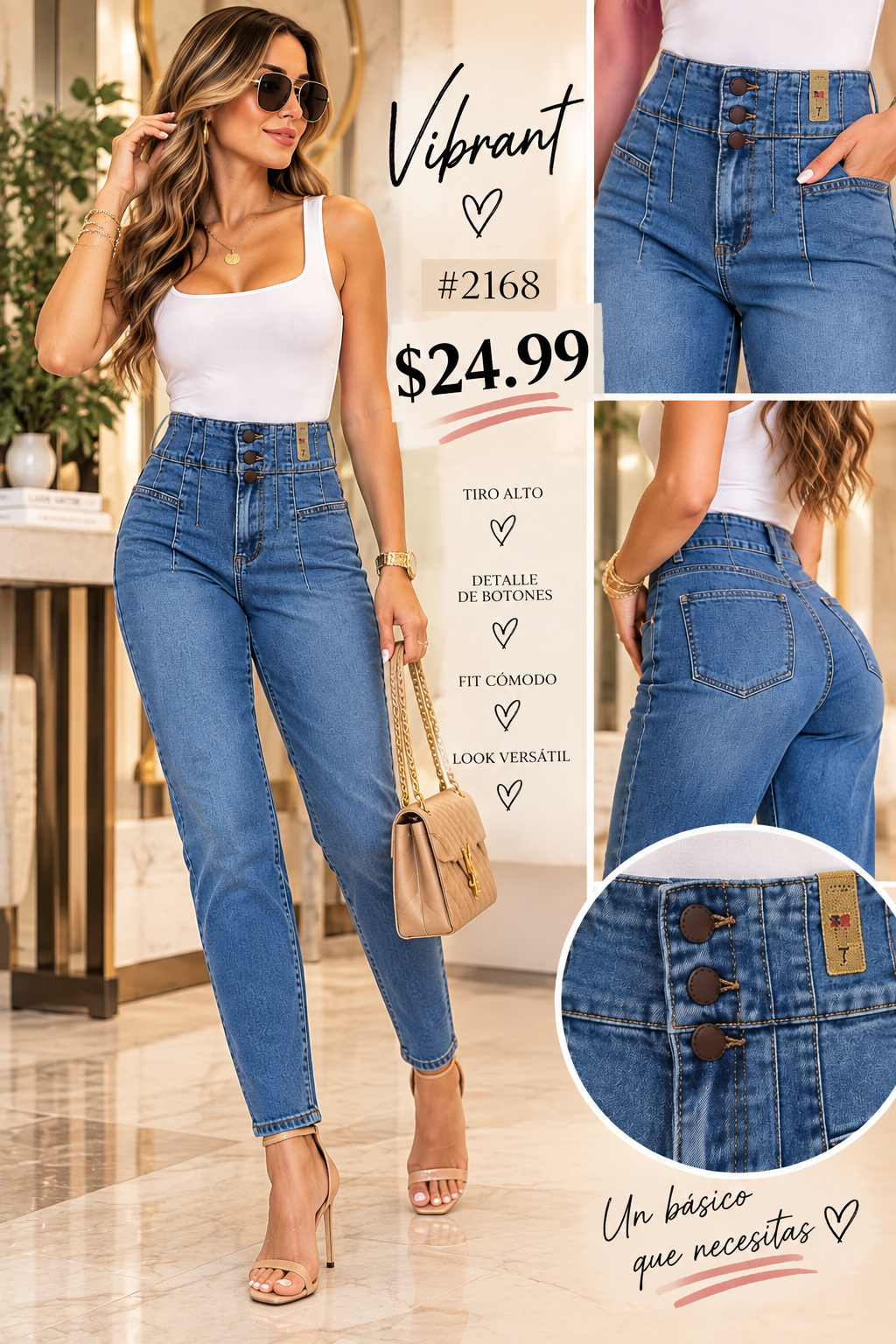 VIBRANT  #2168 Skinny High Waisted VENTA FINAL
