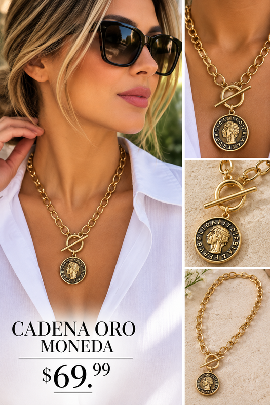 Cadena Color Oro Moneda