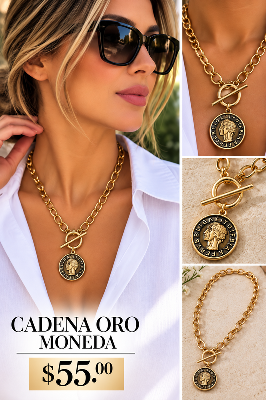 Cadena Color Oro Moneda