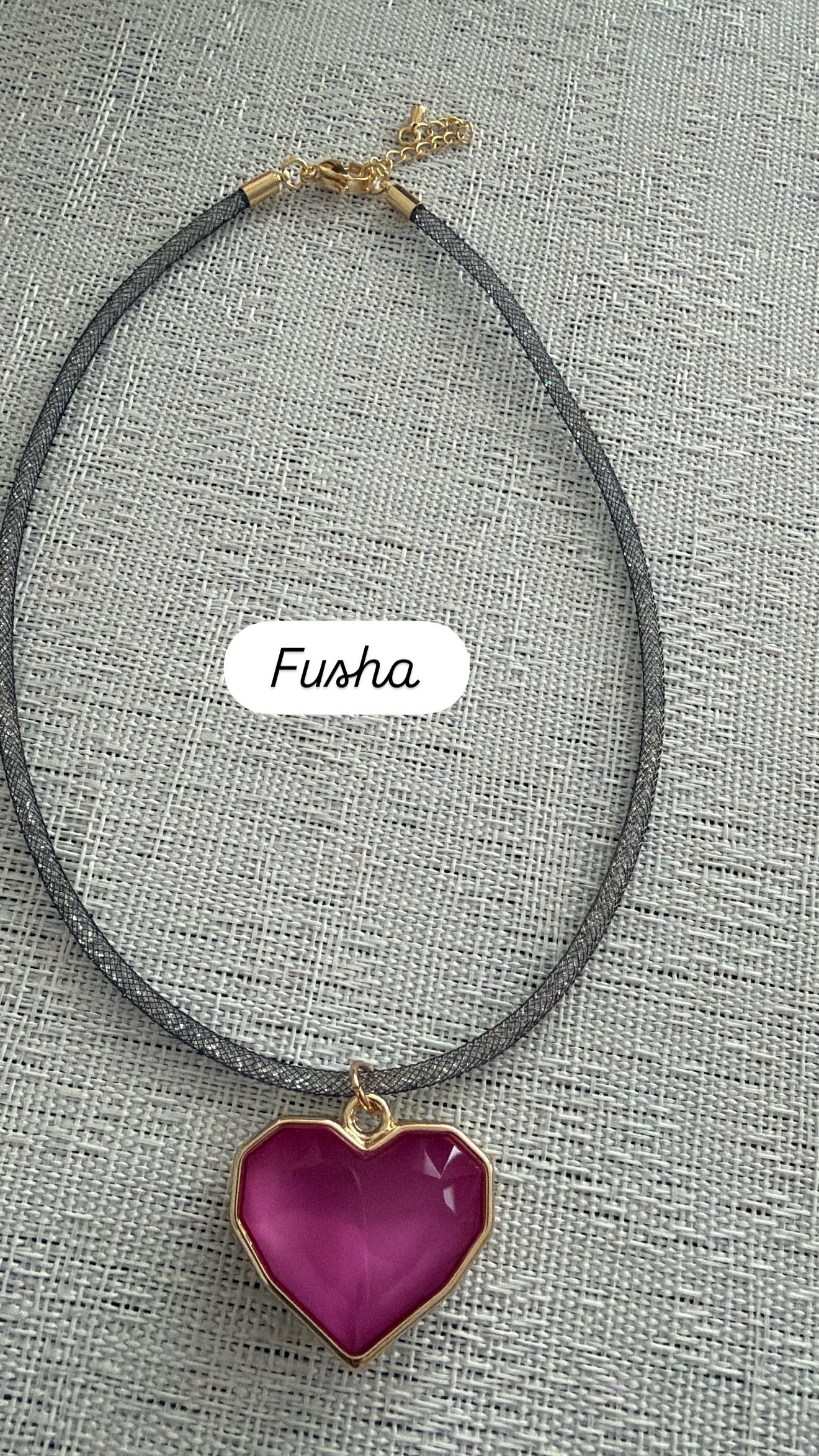 Cable Metalico Corazon En Cristal