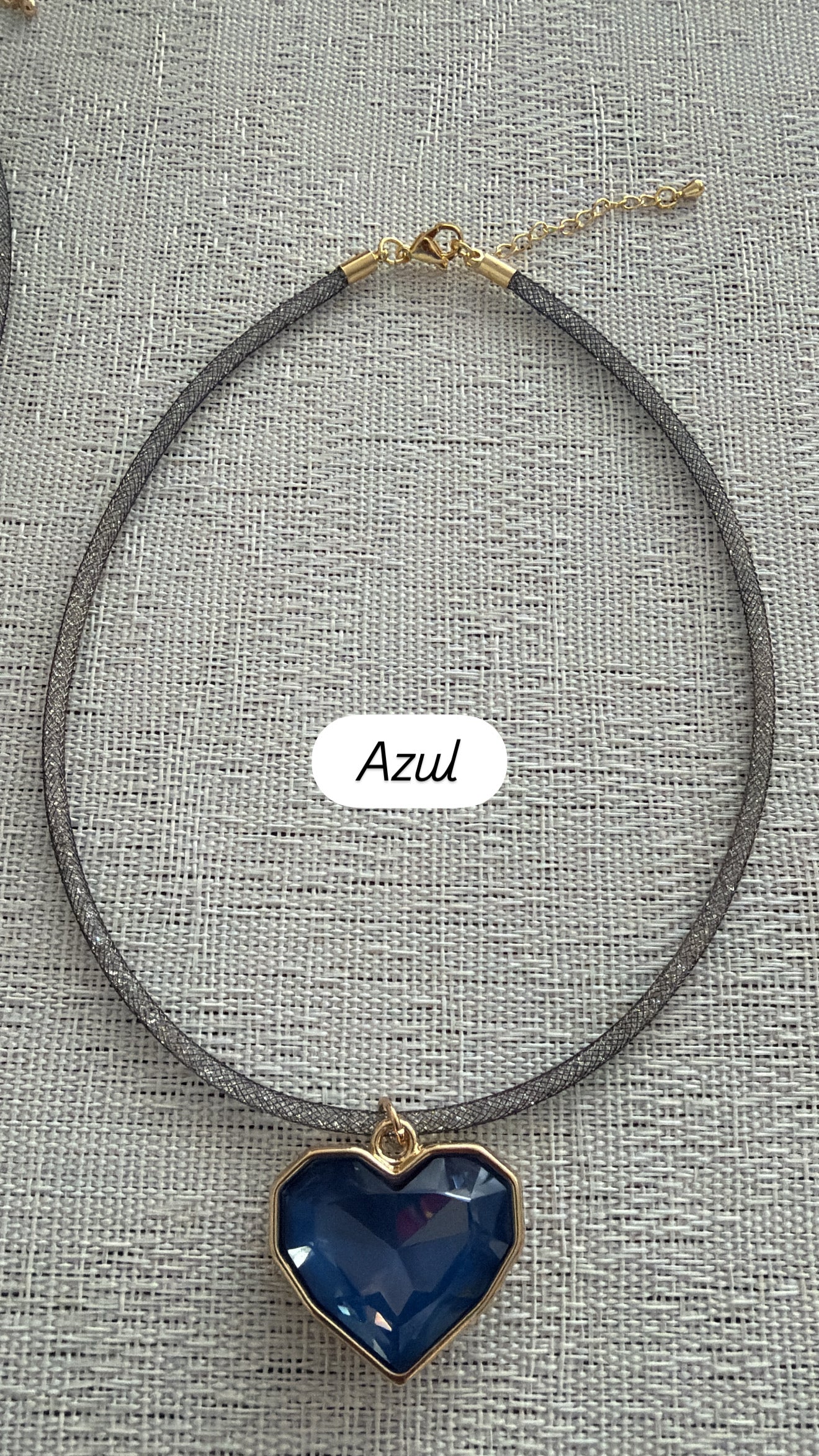 Cable Metalico Corazon En Cristal