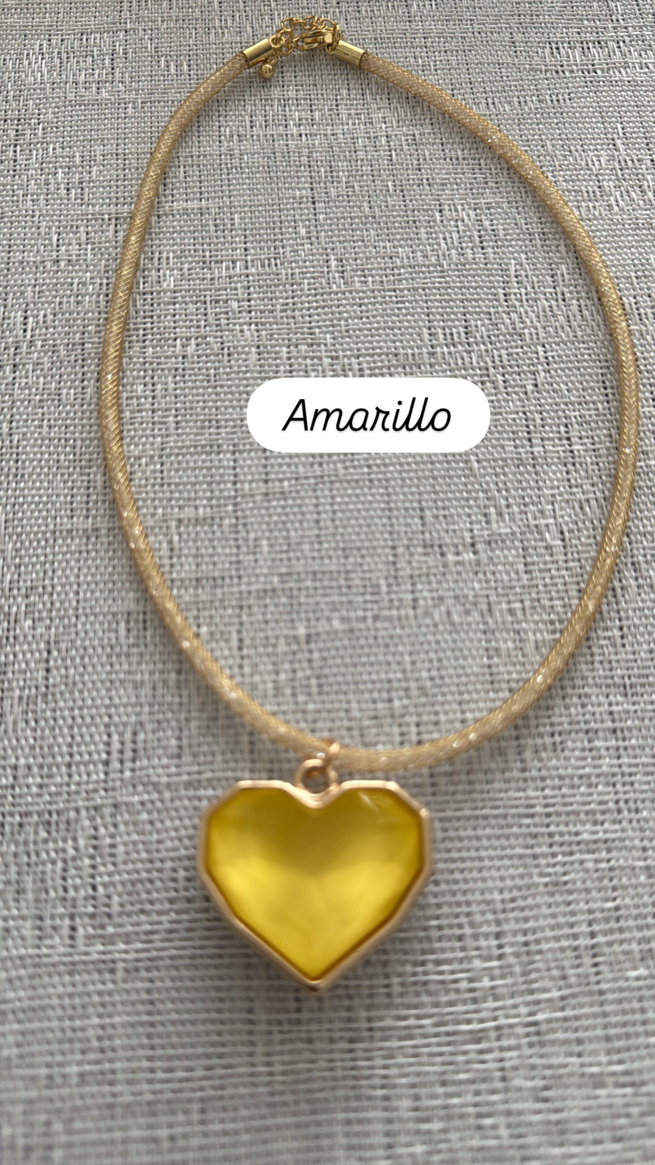Cable Metalico Corazon En Cristal