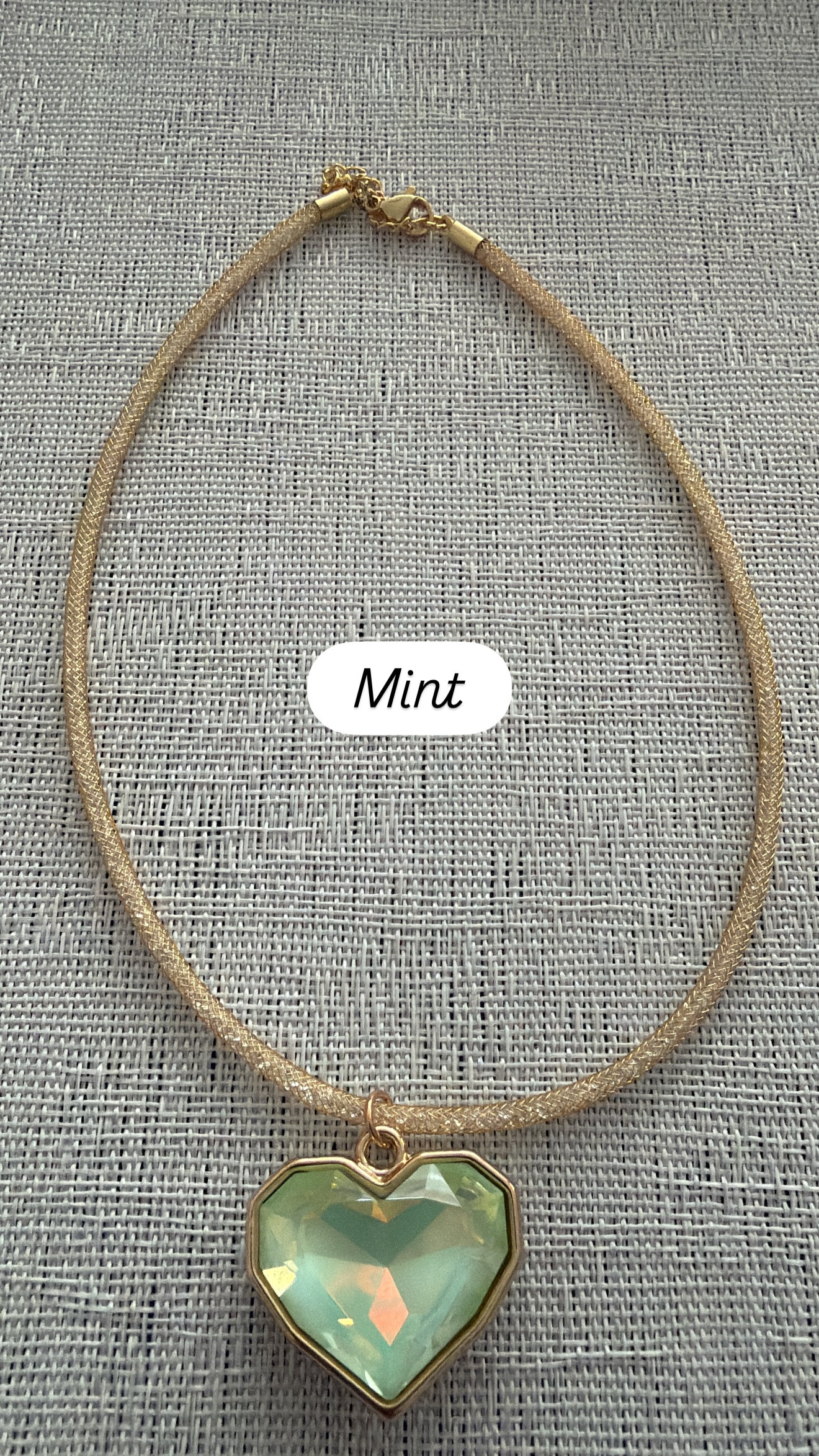 Cable Metalico Corazon En Cristal