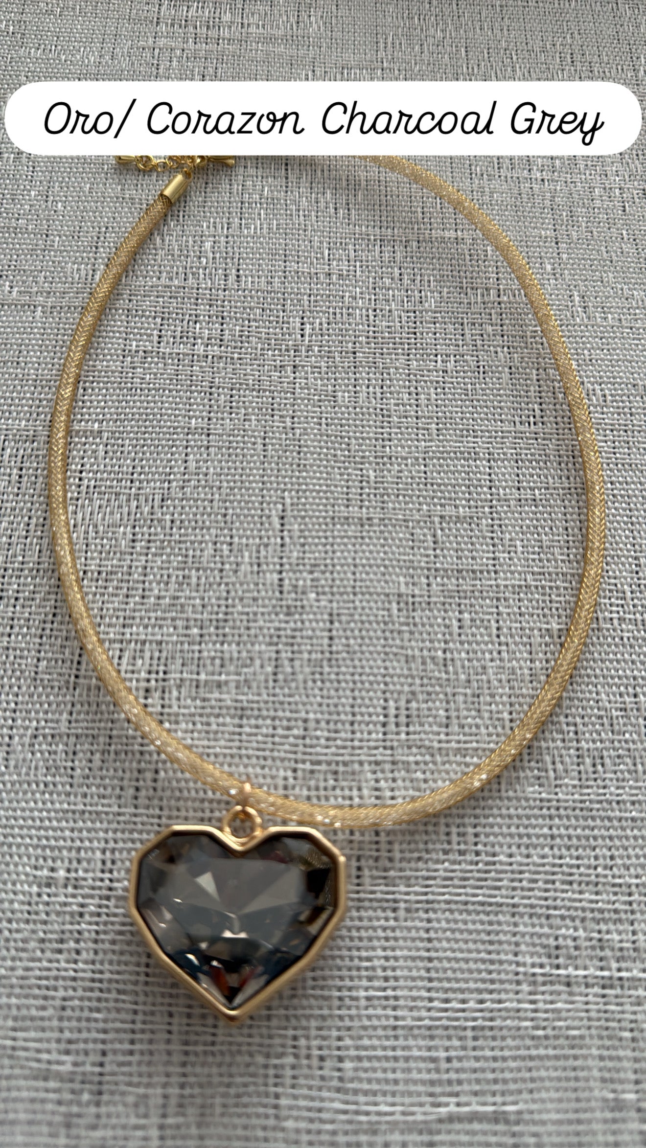 Cable Metalico Corazon En Cristal