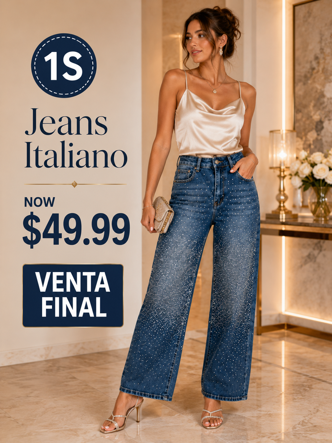Blue Rhinestone Jeans (VENTA FINAL)