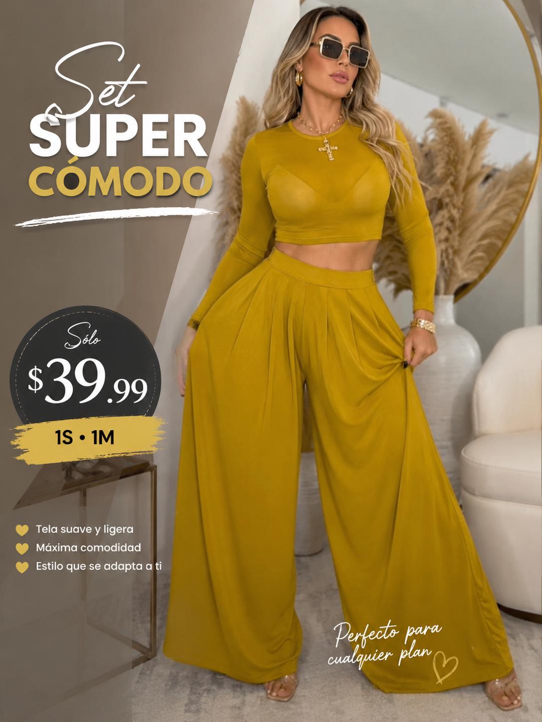 Mustard  Relaxed Fit Set (VENTA FINAL)
