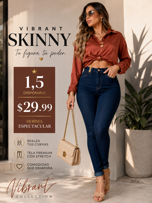 Indigo Skinny  Jeans High Waist VIBRANT (VENTA FINAL)