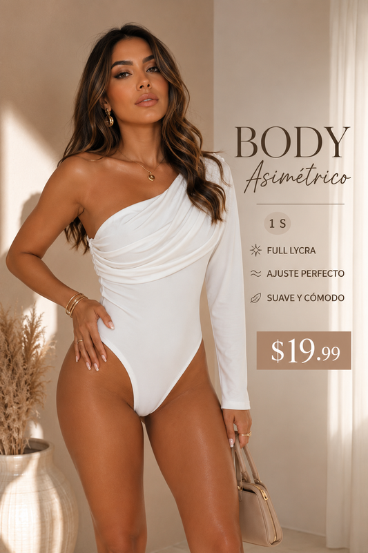 Chocolate Asymetric One Shoulder Body (VENTA FINAL)