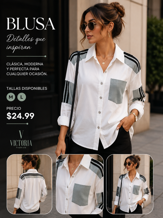 White And Denim Blouse (VENTA FINAL)