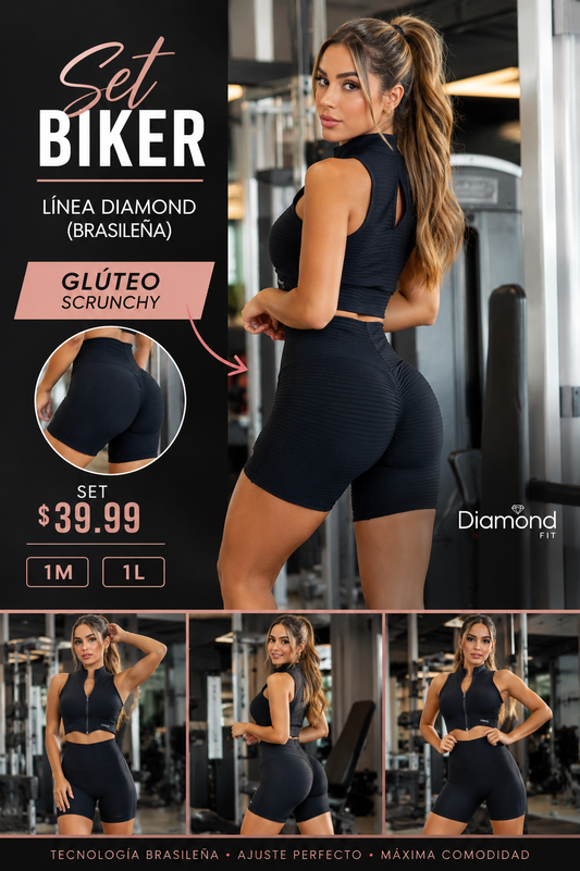 Black Biker Set (LINEA DIAMOND) (VENTA