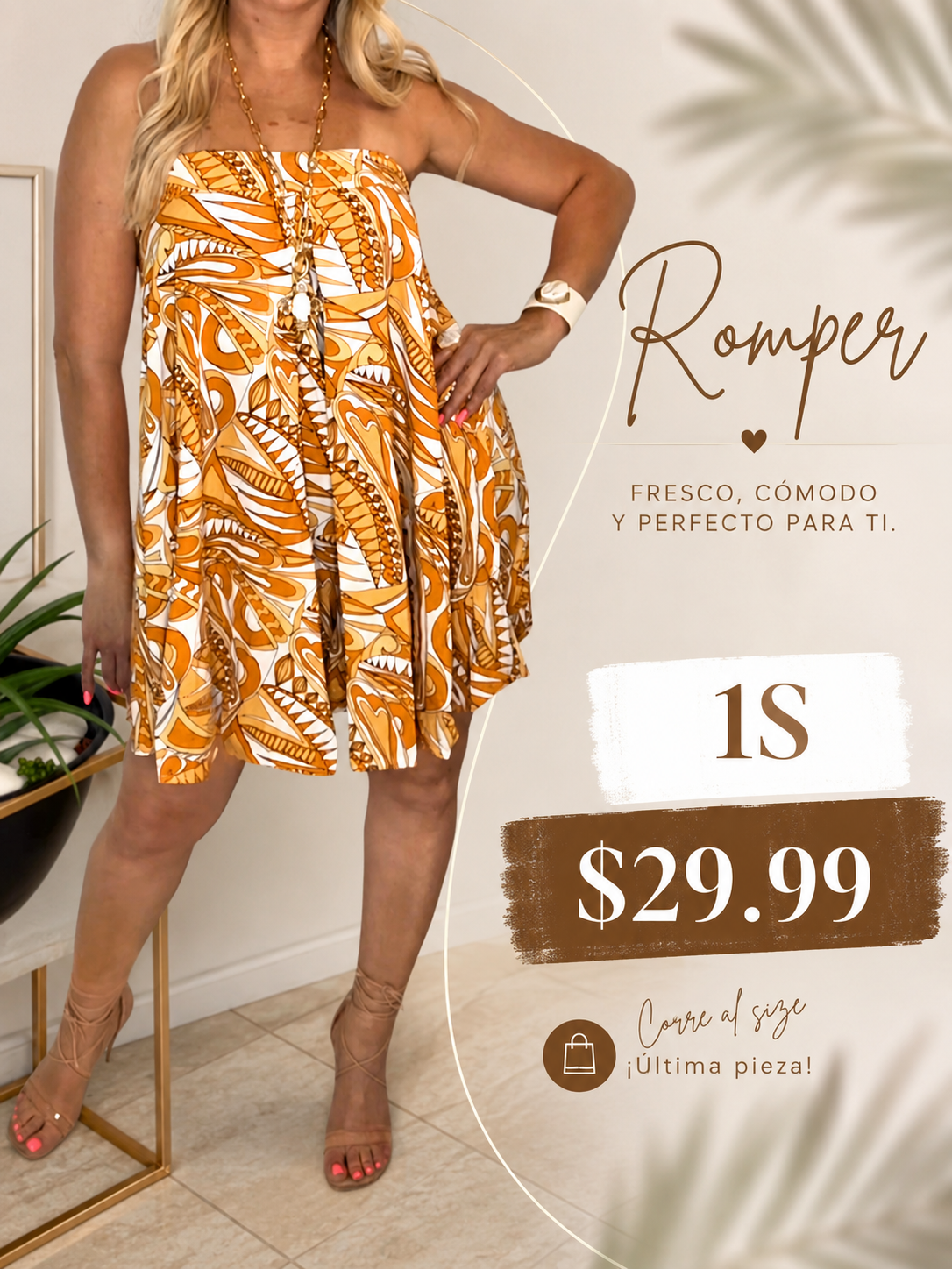 Multi Orange Romper (VENTA FINAL)