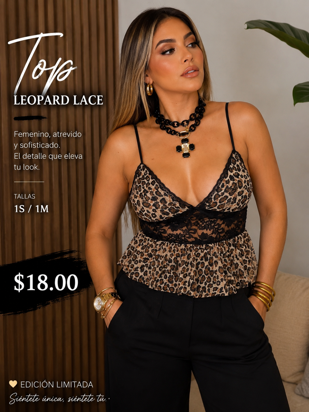 Animal Print Lace Top (VENTA FINAL)