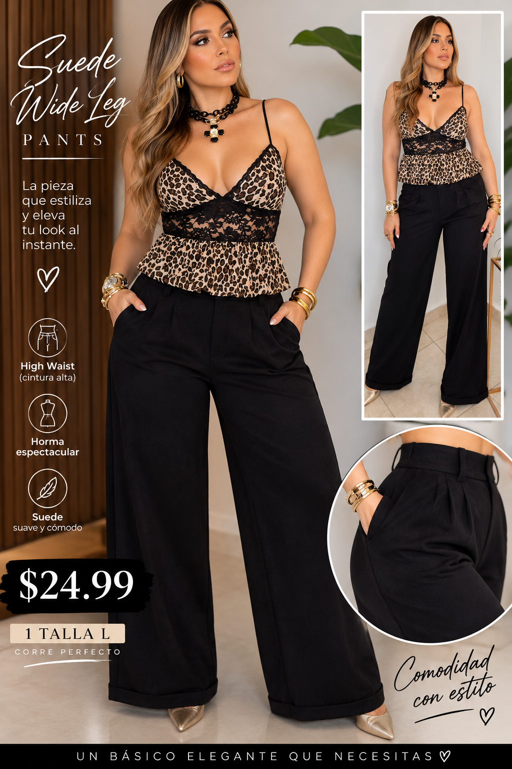 Black Suede Elegant Pant (VENTA FINAL)