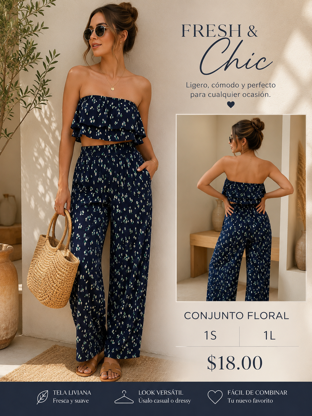Navy Blossoms Set (VENTA FINAL)