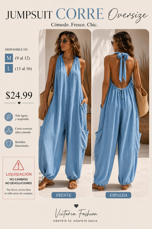 Baby Blue Jumpsuit (VENTA FINAL) CORRE OVERSIZE M (9 al 12) L (13 al 16)