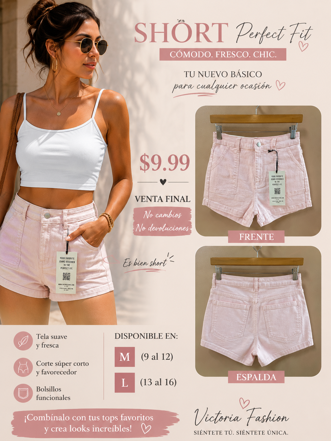 Cream/ Blush Short (VENTA FINAL)