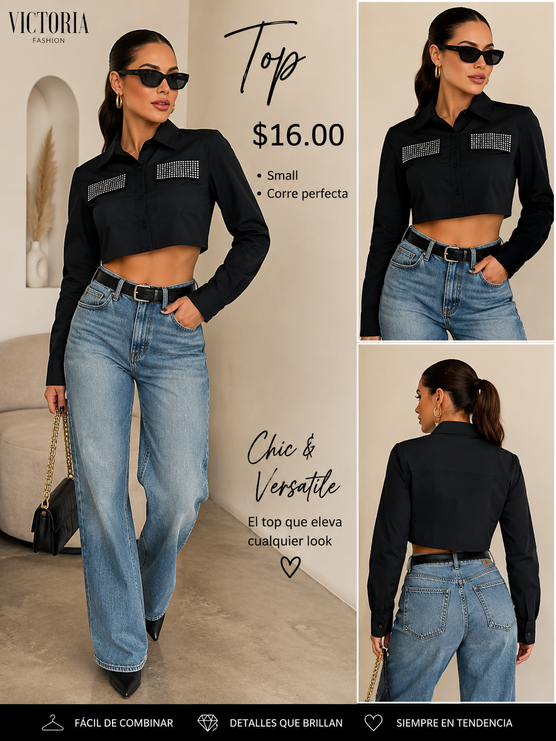 Black Crop Blouse (VENTA FINAL)