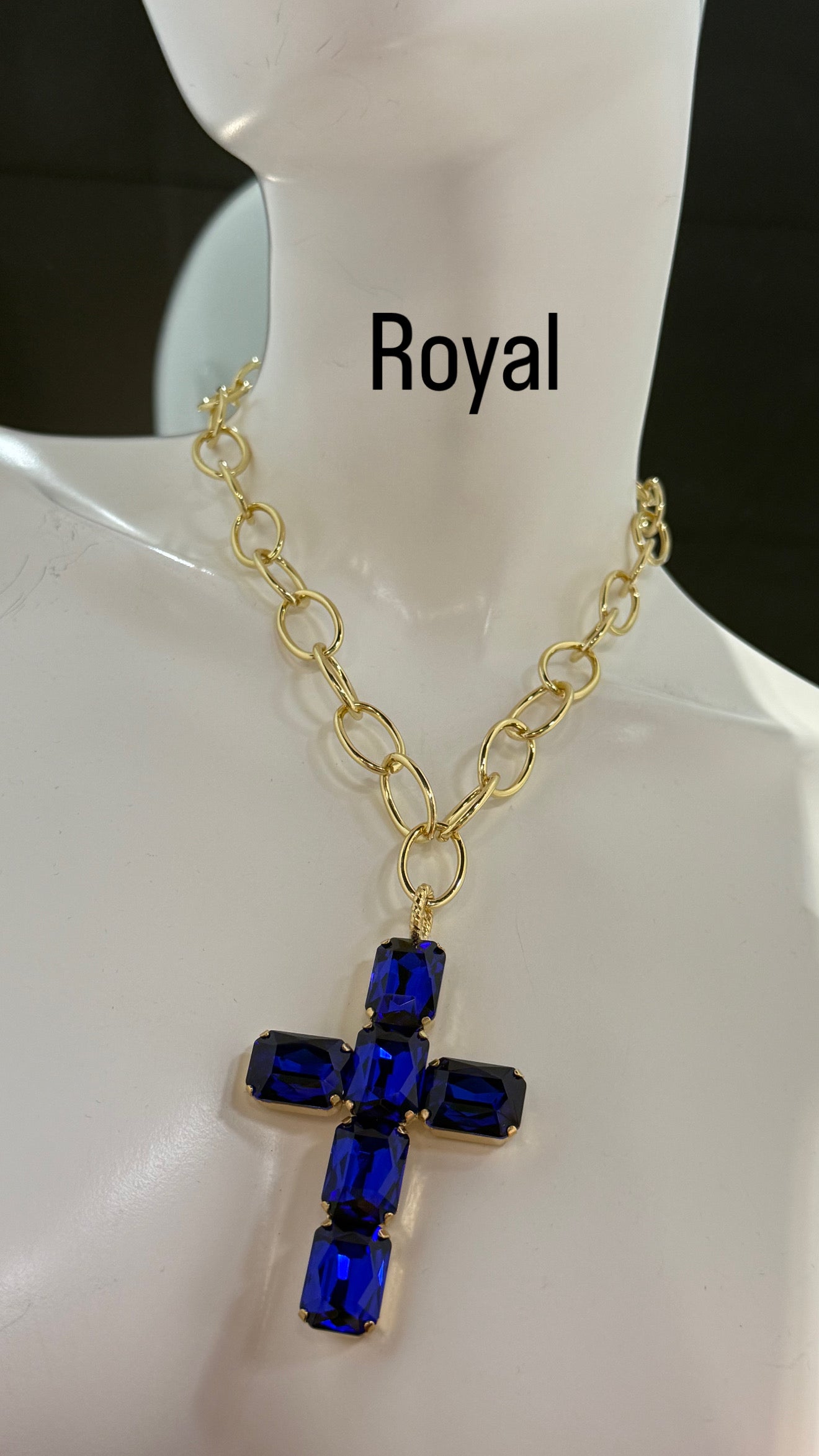 Cruz Swarovski Cadena Oro