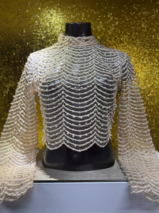 Cream Pearl Blouse