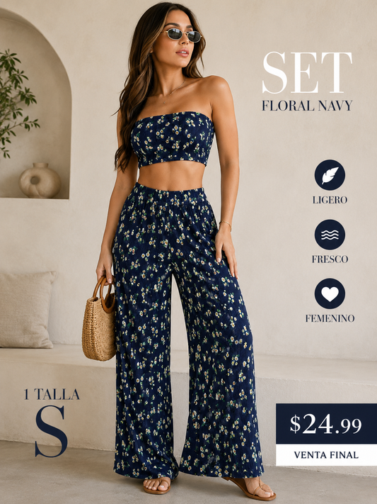 Navy Blossoms Set (VENTA FINAL)