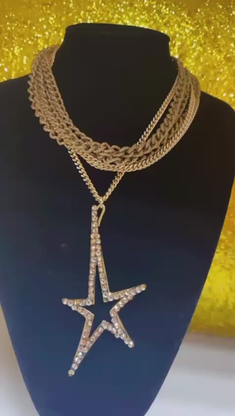 Multi Cadenas Estrellas En Cristal