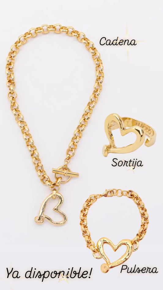 Set De Corazón! Cadena, Pulsera, Sortija